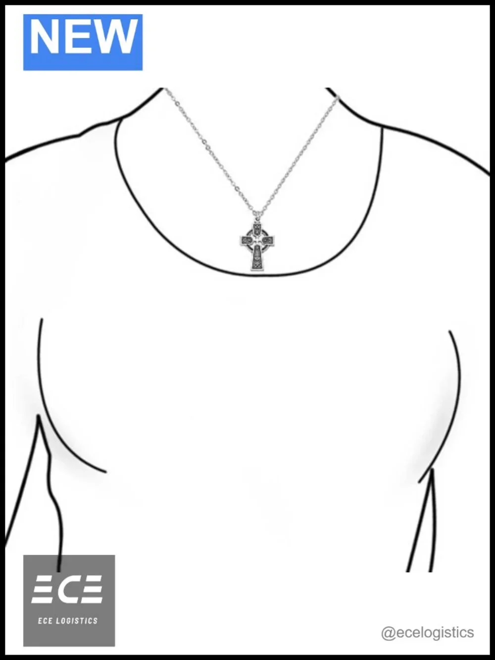Celtic Knot Infinity Trinity Cross Pendant Necklace .925 Sterling Silver